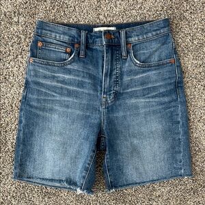 Madewell High Rise Denim Mid Length Shorts, 25